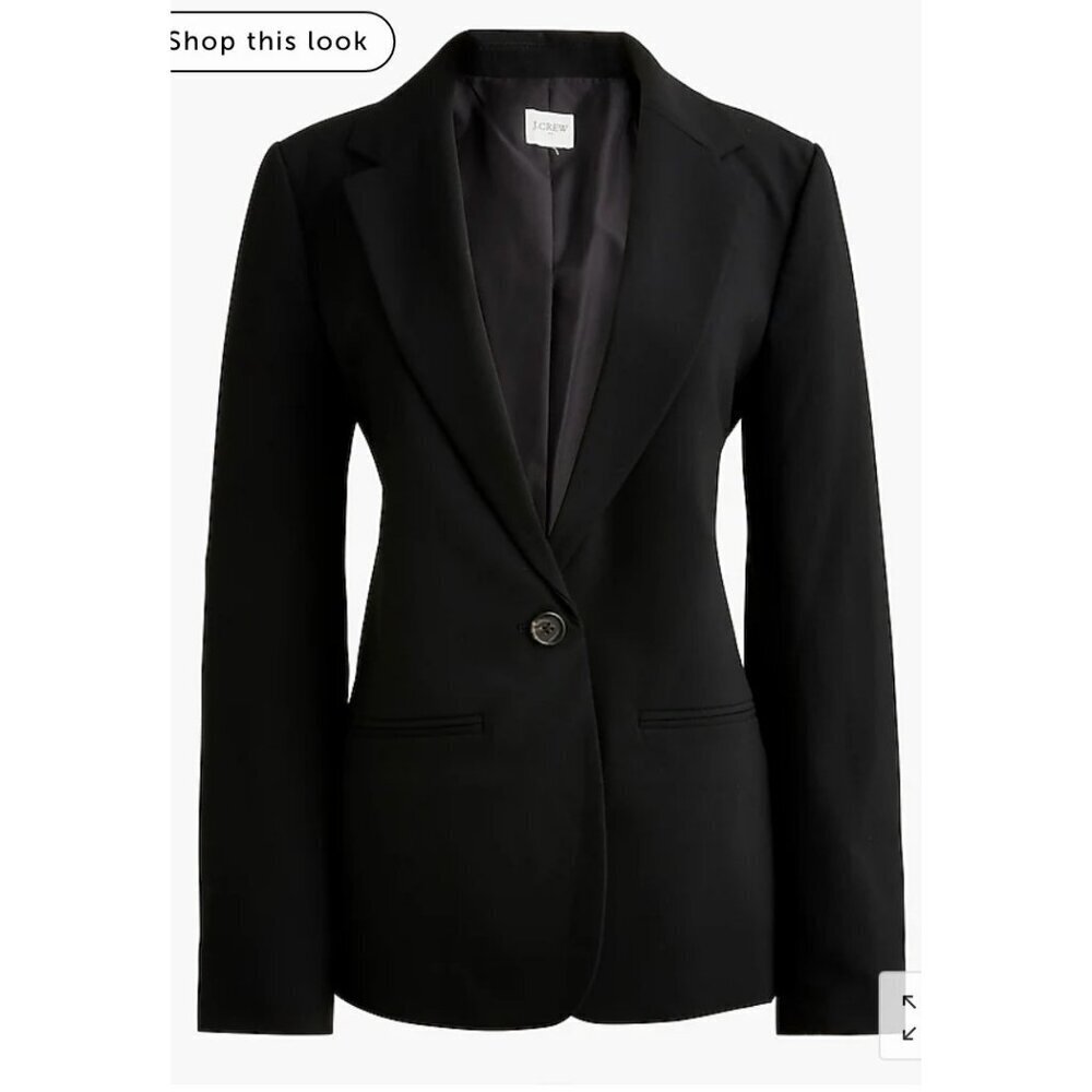 J.Crew $198 One Button Blazer Black Size 0 BO597